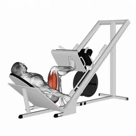 Execução do leg press unilateral 45°